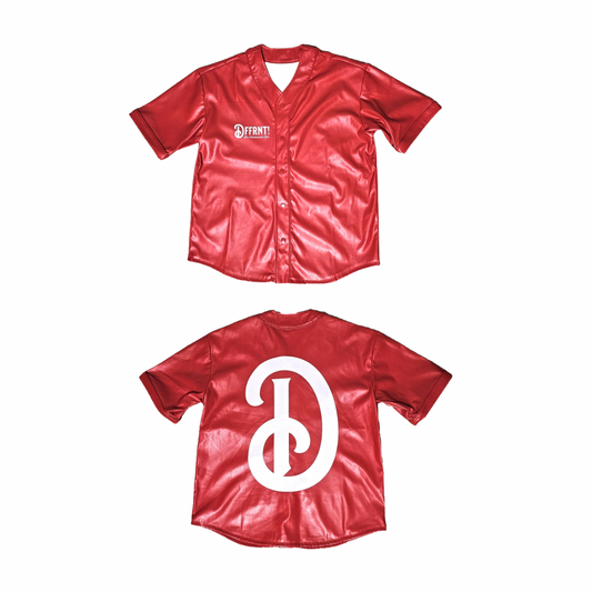 Dffrnt! - Red Leather Baseball Jersey